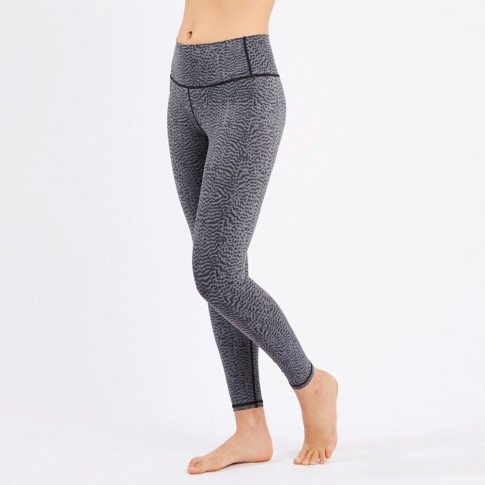 Varley Luna Nocturnal Feathers Leggings Gray High-Rise 7/8?Stretch Size Medium